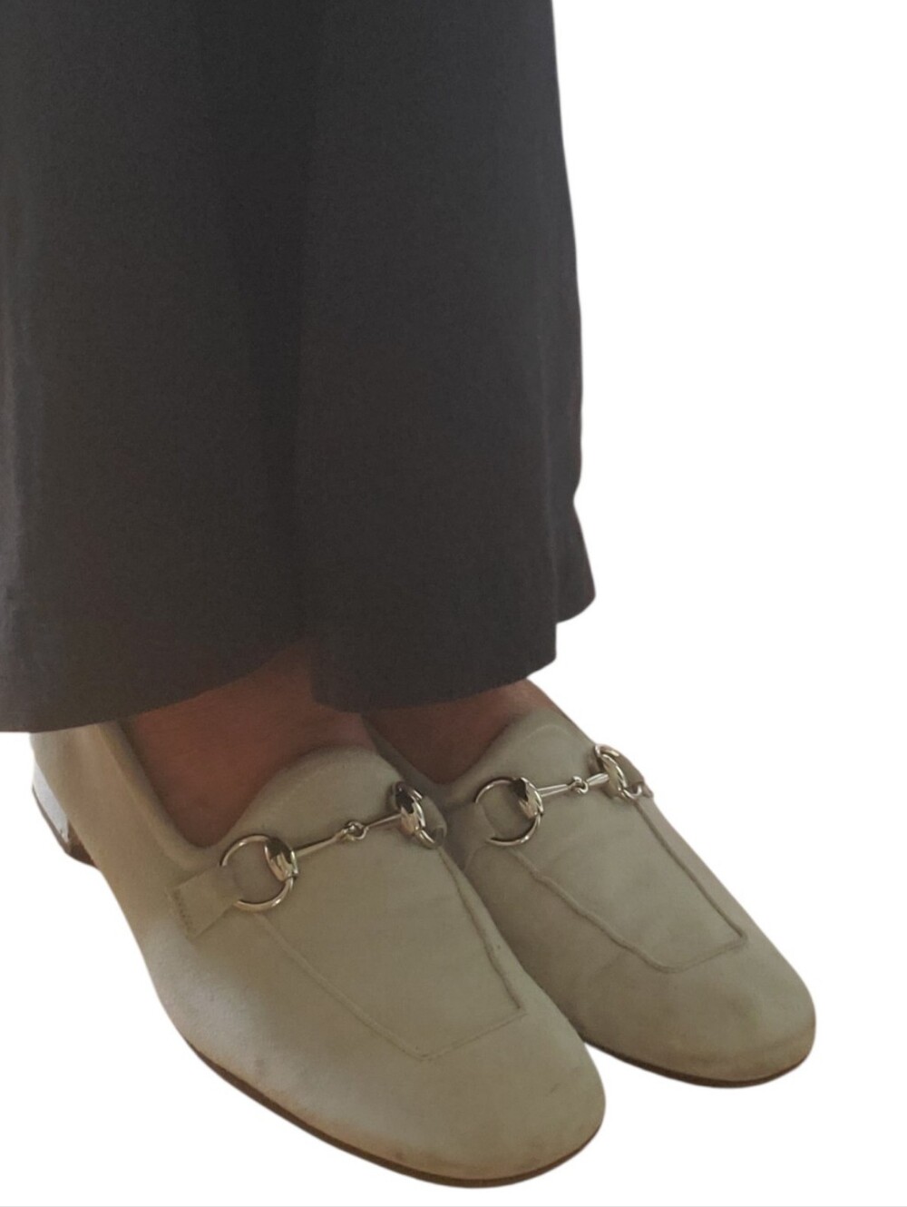 Vintage Gucci Horsebit Powder Blue Suede Loafer Shoes
